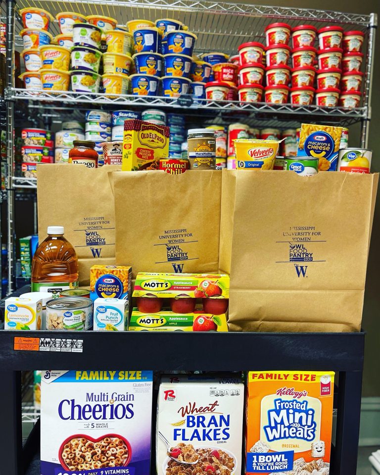 Food goods stocked in food pantry