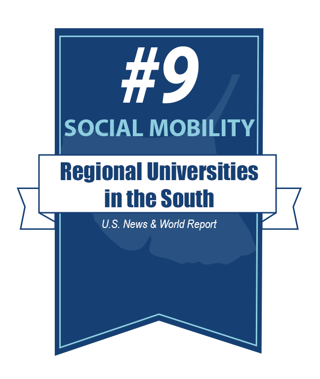 Banner - #9 Best for Social Mobility Amoung Regional Universities in the South
