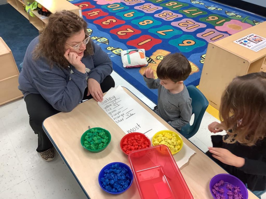 Dr. Mansell with CPDC students in classroom