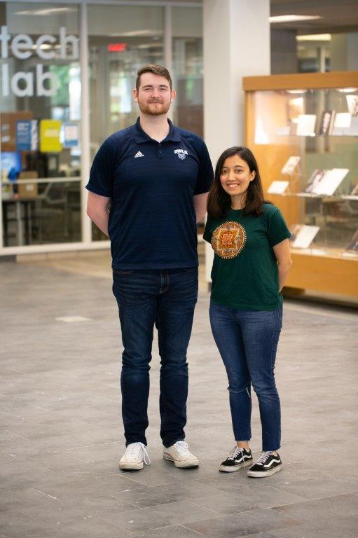 Portrait of summer scholars researchers, Miller and KC