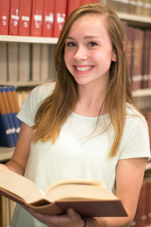 Student in Library