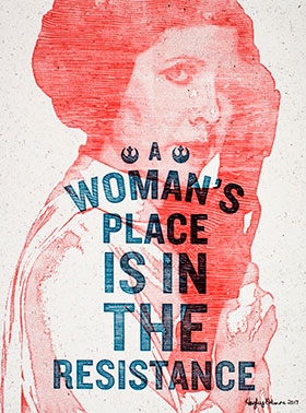 Protest Poster of woman with firearm