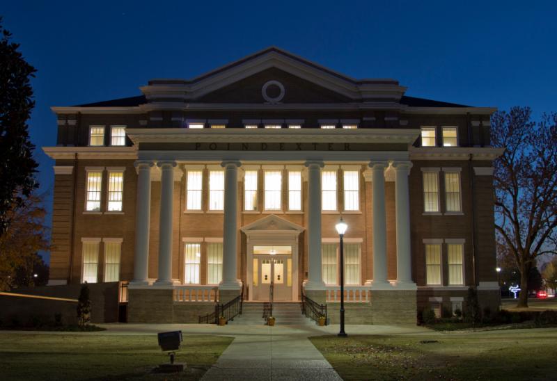 Poindexter Hall at night