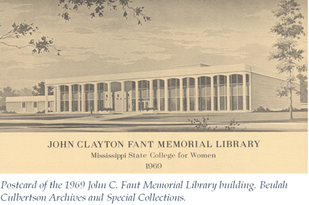 Postcard of Fant Library circa 1969