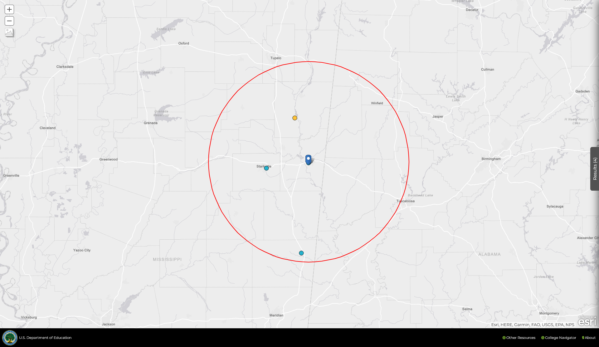 Map: 60 mile radius around MUW shows three colleges