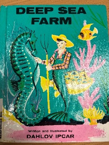 cover of book with mermaid farmer and a seahorse