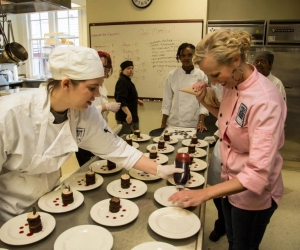 Chef Linkie Marais teachers pastry lessons with students