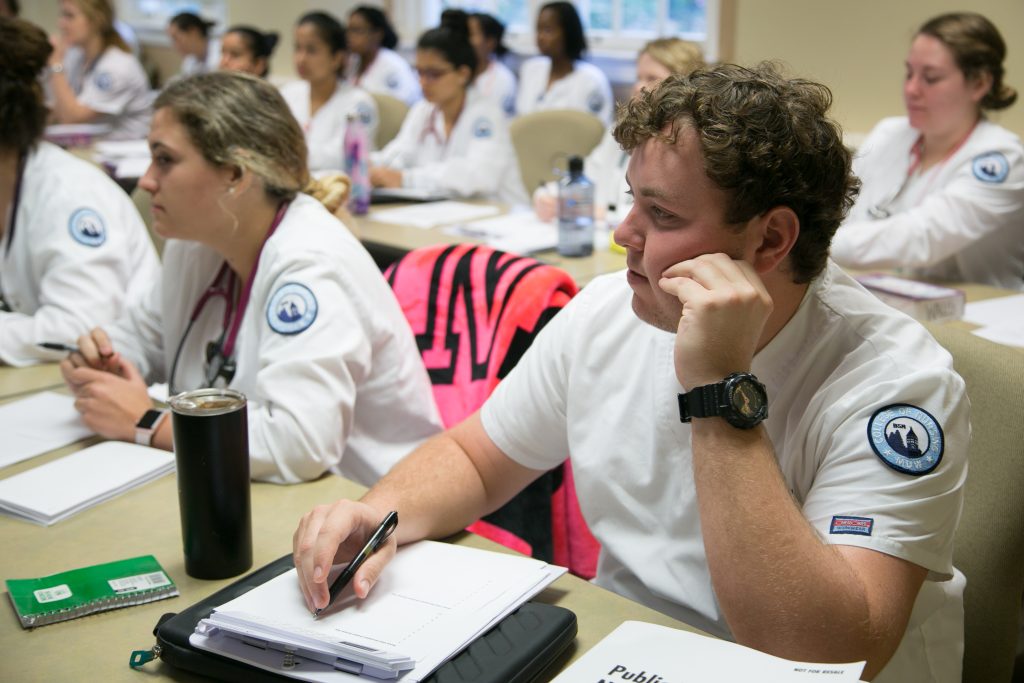 Nursing students in a classroom