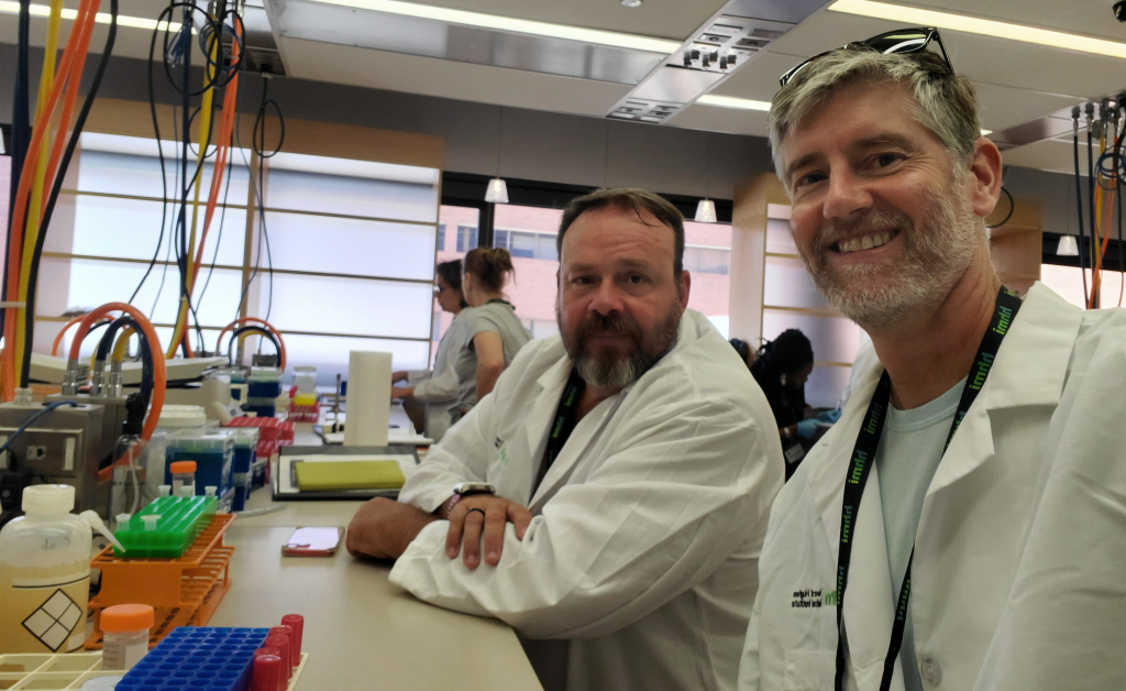 Dr. Robert Sample and Dr. Brian Burnes at the phage workshop.
