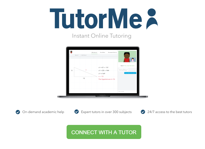 On the TutorMe page, select Connect with Tutor