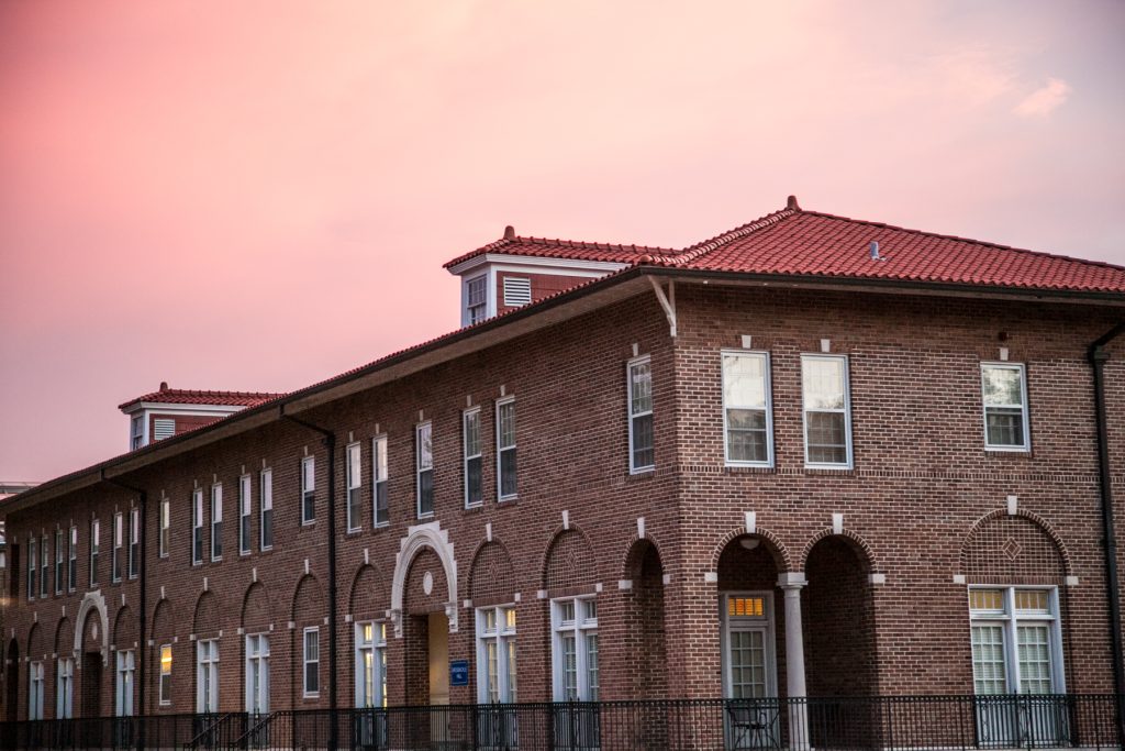 Grossnickle Hall at sunset.