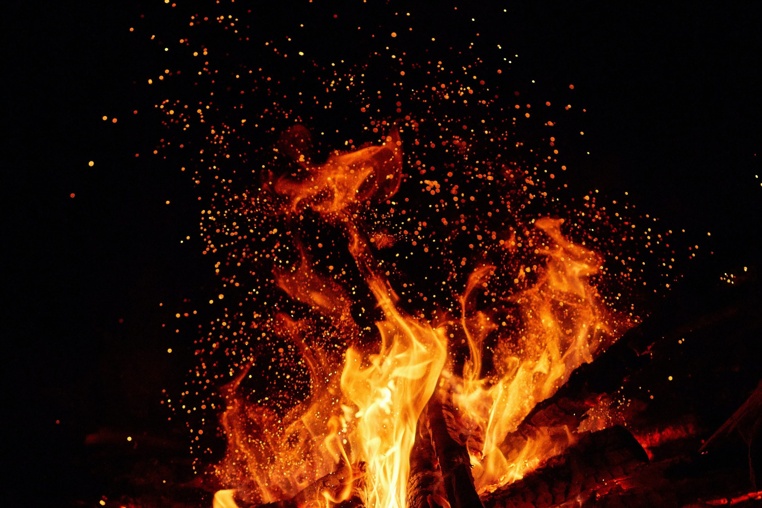 close up of a campfire