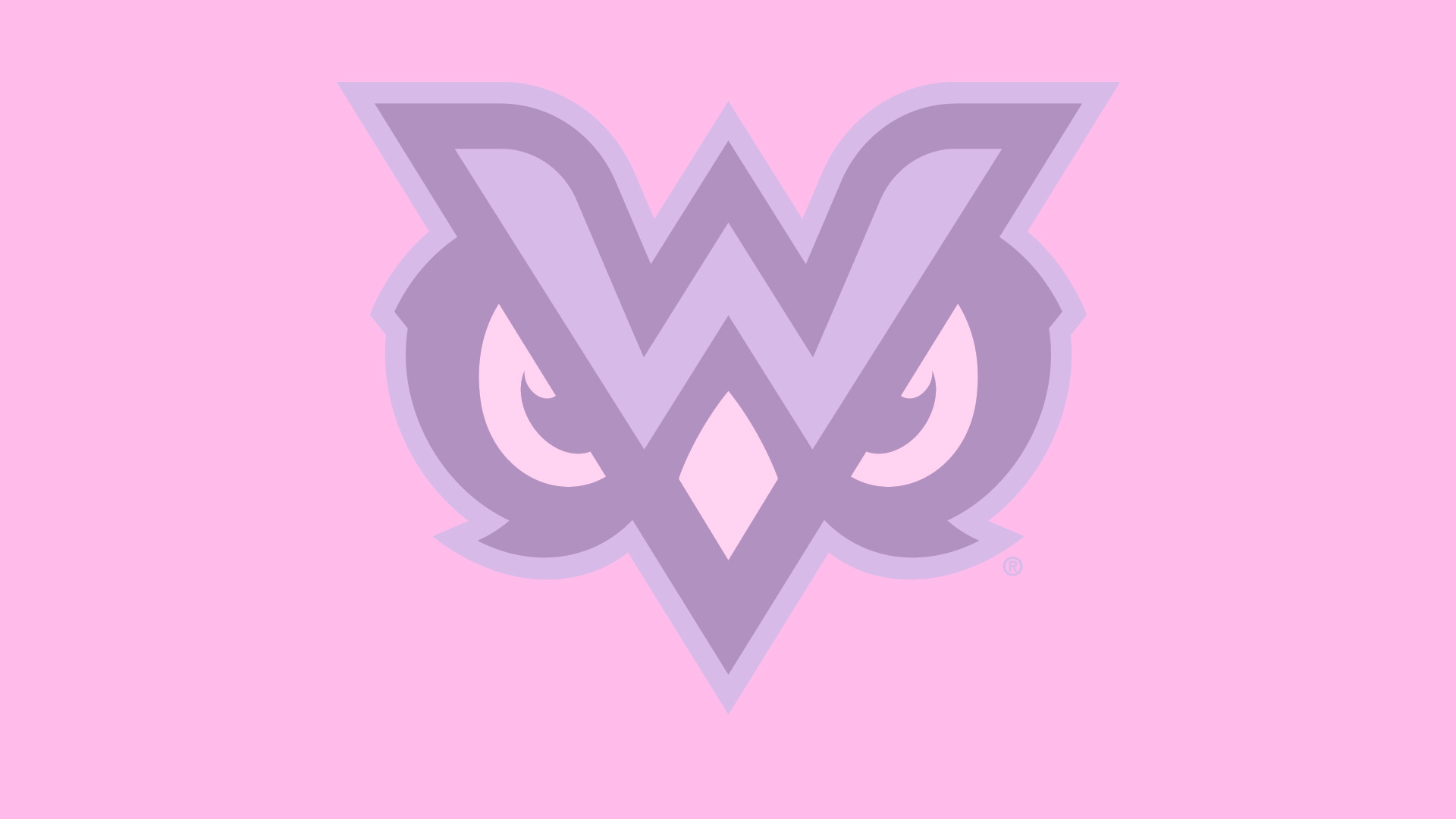 Owls logo on pink field