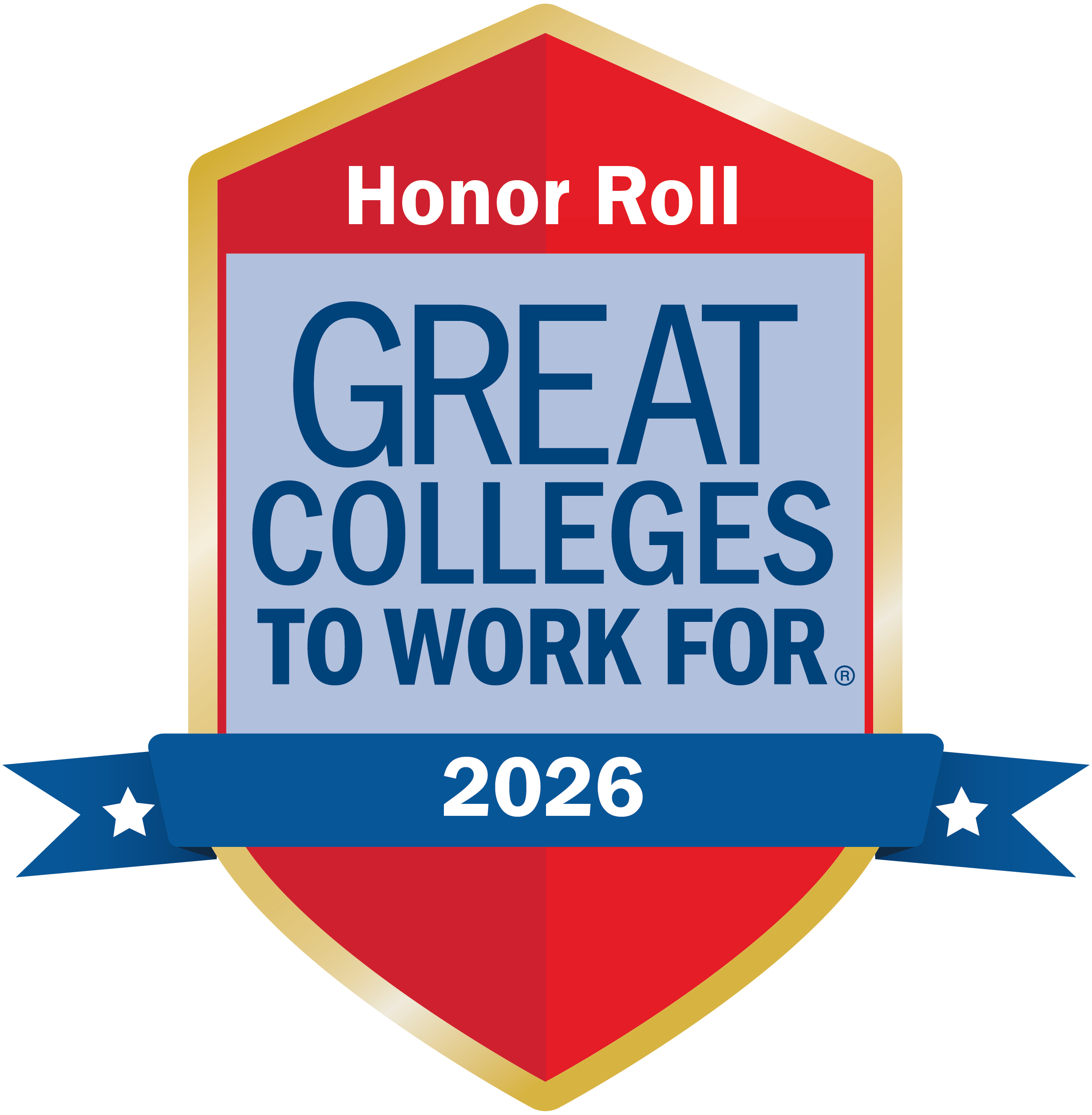 badge for The Chronicle of Higher Education Honor Roll for Best Colleges to Work For